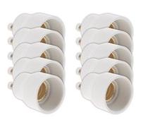Zenitech - Lot de 10 adaptateurs de douille GU40 vers E14 à baïonnette - ampoules LED - Blanc blanc