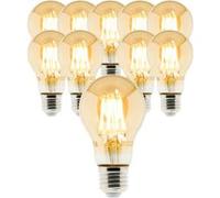 Zenitech - Lot de 10 ampoules déco filament LED ambrée 4W E27 2500K G