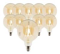 Zenitech - Lot de 10 ampoules déco filament LED ambrée Globe 7W E27 720lm 2500K G