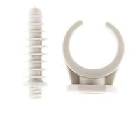- Lot de 10 clips avec chevilles Ø20mm - Gris