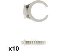 Zenitech - Lot de 10 clips avec chevilles Ø25mm - Gris gris G