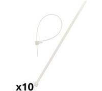 Lot de 10 colliers de câblage réutilisables - 3,6x100mm - Transparent - Zenitech