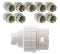 Zenitech - Lot de 10 douilles B22 Nylon simple bague - Blanc blanc