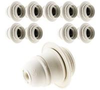 Zenitech - Lot de 10 douilles E27 + bague - Blanc G