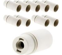 Zenitech - Lot de 10 douilles lisses sans bague E14 - Blanc G