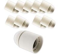 Zenitech - Lot de 10 douilles lisses sans bague E27 - Blanc blanc