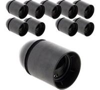 Lot de 10 douilles lisses sans bague E27 - noir - Zenitech
