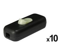 Zenitech - Lot de 10 interrupteurs 2A bipolaires luminescents - Noir G