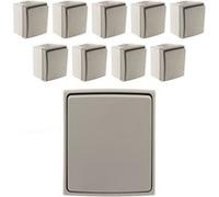 Zenitech - Lot de 10 interrupteurs va et vient IP55 - Gris - Orok Gris G