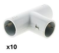 Zenitech - Lot de 10 Tés pour Tube IRL Ø20mm - Plastique Haute Qualité - Dérivation Simple et Rapide - Conforme aux Standards de Sécurité - Gris - Ø20mm