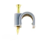 Zenitech - Lot de 100 Crochets de Fixation Ø9mm - Conçus en Plastique de Haute Qualité pour Câbles, Gaines et Fils Mêplats - Clou Spécial Béton Inclus - Gris - Ø9mm