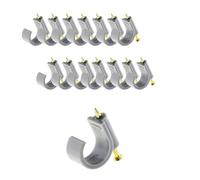 Zenitech - Lot de 15 attaches plastiques Ø16mm - Gris