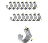 Zenitech - Lot de 15 attaches plastiques Ø16mm - Gris