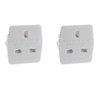 Zenitech - Lot de 2 adaptateurs France/UK - Blanc Blanc