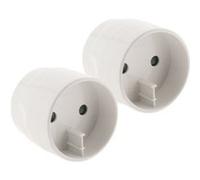 Zenitech - Lot de 2 adaptateurs prise voyage Asie/Chine vers France/UE - prise mâle Asie vers femelle France avec terre - Blanc G