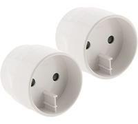 Lot de 2 adaptateurs prise voyage Asie/Chine vers France/UE - prise mâle Asie vers femelle France avec terre - Blanc - Zenitech