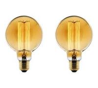 - Lot de 2 ampoules déco filament carbone Globe Ø95mm E27 - Elexity