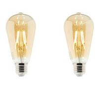 Zenitech - Lot de 2 ampoules déco filament LED ambrée 4W E27 - Elexity