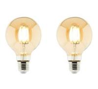 Zenitech - Lot de 2 ampoules déco filament LED ambrée 6W E27 - Elexity Ambrée