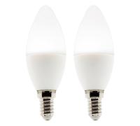 Zenitech - Lot de 2 ampoules flamme LED E14 - 5W - Blanc neutre - 400lm - 4000K - Elexity Neutre G