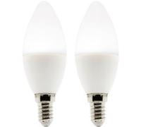 Zenitech - Lot de 2 ampoules LED Flamme 4.9W E14 450lm 4000K Neutre G