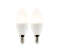 Zenitech - Lot de 2 ampoules LED Flamme 5W E14 360lm 2700K - Blanc chaud