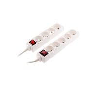 Zenitech - Lot de 2 Blocs multiprise 4 Prises 16A 2P+T Interrupteur - Blanc
