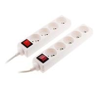 Zenitech - Lot de 2 Blocs multiprise 4 Prises 16A 2P+T Interrupteur - Blanc