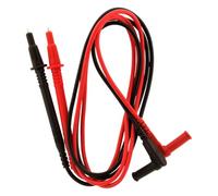 Lot de 2 cordons pointe de touche Ø4mm avec fiche coudée : 1 rouge + 1 noir - Zenitech