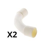Zenitech - Lot de 2 courbes grand rayon Ø20mm - Blanc