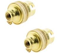 Zenitech - Lot de 2 douilles B22 laiton bague borne de terre - double