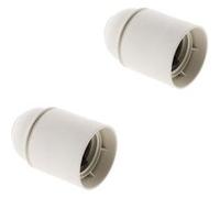 Zenitech - Lot de 2 douilles lisses sans bague E27 - Blanc blanc