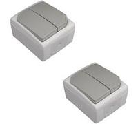 Zenitech - Lot de 2 interrupteurs doubles va-et-vient 10A IP55