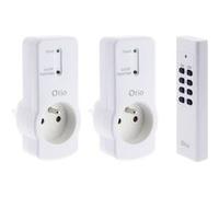 Lot de 2 prises 16A 2P+T télécommandées avec télécommande