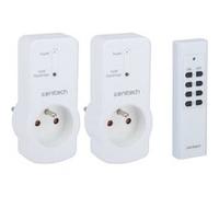 Lot de 2 prises 16A 2P+T télécommandées avec télécommande