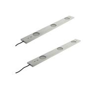 Zenitech - Lot de 2 réglettes LED ultraplates 3 spots 6,2W + détecteur de mouvement - Inox brossé