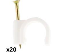 Zenitech - Lot de 20 crochets fixation Ø10mm - Blanc Blanc G