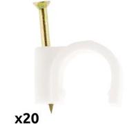 Zenitech - Lot de 20 crochets fixation Ø12mm - Blanc Blanc G