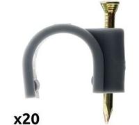 Lot de 20 crochets fixation Ø12mm - Gris - Zenitech
