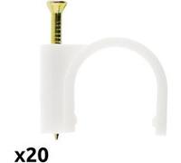 20 Attaches plastiques Blanc Ø4, 5, 6, 7, 8, 9, 10 ou 12