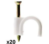 Zenitech - Lot de 20 crochets fixation Ø7mm - Blanc Blanc G