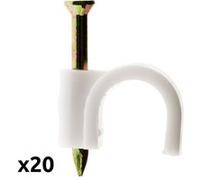 Zenitech - Lot de 20 crochets fixation Ø8mm - Blanc