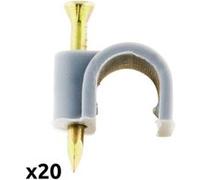 Lot de 20 crochets fixation Ø9mm - Gris - Zenitech