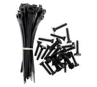 Zenitech - Lot de 25 colliers noir 9x 180mm + 25 embases Noir