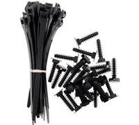 Zenitech - Lot de 25 Colliers de Serrage avec Embases - Noir - 9 x 180mm - Fixation Fiable pour Organisation de Câbles - Installation Facile et Durable - Noir - 180mm