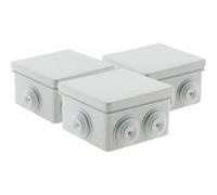 Lot de 3 boîtes étanches carrées 80x80x40mm - Gris - Zenitech