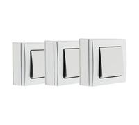 Zenitech Lot de 3 interrupteurs en saillie Bel Vue - Argent