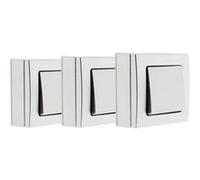 Zenitech Lot de 3 interrupteurs en saillie Bel Vue - Argent