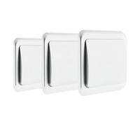 Zenitech Lot de 3 interrupteurs Simples 10A - Chrome