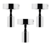 Zenitech - Lot de 3 kits de suspension luminaire métal avec cordons textiles Chrome METALLIQUE G